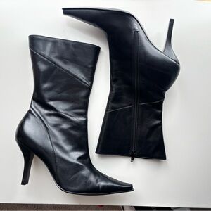 KENNETH COLE SEEM UP Black Leather Women's Boots Size 9.5